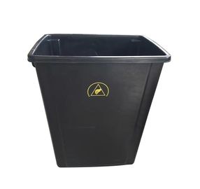 Gaya Tutup Tempat Sampah ESD Permanen / Keranjang Sampah Warna Hitam dengan Simbol ESD