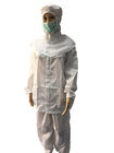 Cleanroom ESD Pakaian Aman Poliester Jaket Dan Celana Anti Statis Kelas 1000 - 10000