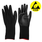 Perpanjang Sarung Tangan Anti Statis Polyester Black ESD PU Palm Coated
