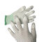 PU Top Coated Striped Static Proof Gloves Ujung Jari Rajutan Karbon EN388 4121 Standar