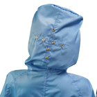 Blue Washable Dust Free ESD Garment Anti Static Untuk Industri Cleanroom