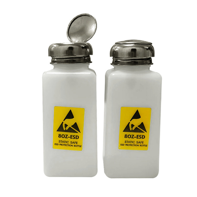 Botol Putih ESD Antistatik 200ml Plastik Dispenser Pelarut Alkohol Kimia