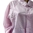 Lab Polyester ESD Antistatic Split Suit 5mm Grid Pink Desain Khusus