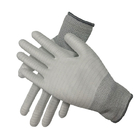 Sarung Tangan ESD Dilapisi Polyester Anti Static PU Palm Untuk Industri Elektronik