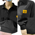 Kaos POLO Lengan Panjang ESD Dengan Simbol ESD Memenuhi Standar Garmen EN 61340-5-1