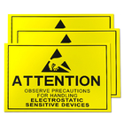 Perhatian Area Kontrol Statis Tanda ESD Ukuran Persegi Panjang Kuning 20x30cm Untuk EPA