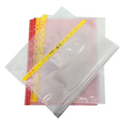 Cleanroom 11 Hole File Bag A4 A3 Tas Dokumen ESD Anti Statis Bebas Debu Dengan Merah Muda Atau Kuning