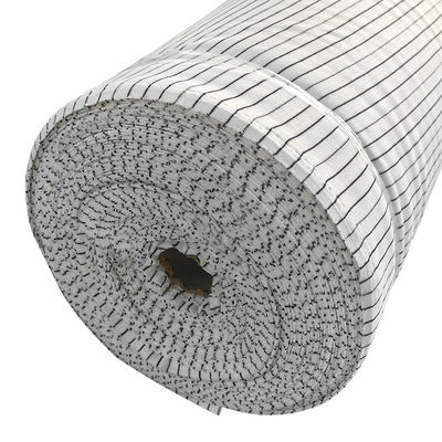 Putih 6MM Strip 240gsm Polyester Dipakai ESD Anti-statis Rib Kain