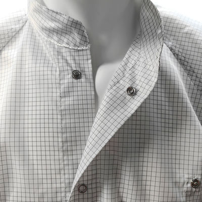 98% Polyester + 2% Serat Karbon 5mm Grid ESD Antistatik Pakaian Keamanan Bernafas Mesh kembali untuk Cleanroom