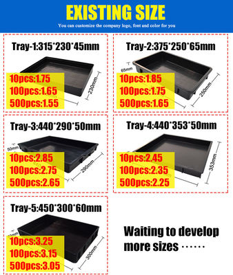 ESD PCB Tray Tepak PP Plastik Antistatic Storage Trays Hitam ESD Packing Blister