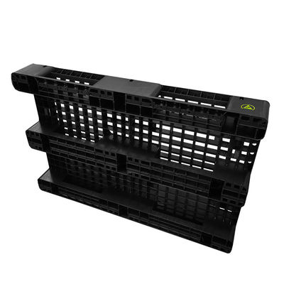 1200*800*140mm ESD Stacking Black Plastic Electronic Pallet untuk Industri