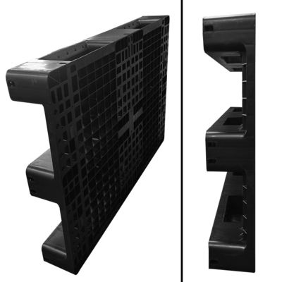 1200*800*140mm ESD Stacking Black Plastic Electronic Pallet untuk Industri