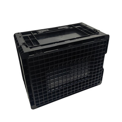 400*300*220MM Kotak Lipat Anti-statis Hitam Kotak Plastik Turnover Kotak Plastik Lipat