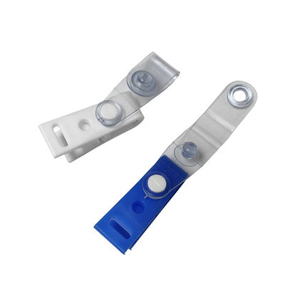 Eksklusif biru putih ID Badge Holder Klip Plastik Gantung Klip