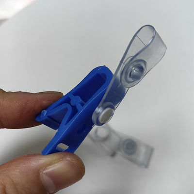 Eksklusif biru putih ID Badge Holder Klip Plastik Gantung Klip