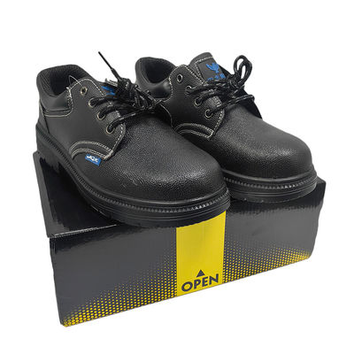 Unisex Anti Smash Pekerjaan Konstruksi Sepatu Low Cut Baja Midsole Karet Baja Toe Kulit atas Sepatu Keamanan
