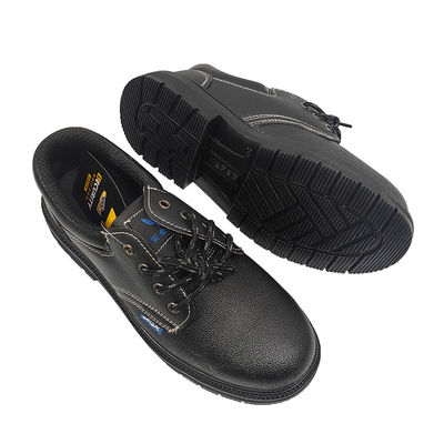 Anti Smashing PU Sepatu Keamanan Karet Sol Hitam Sepatu Keamanan Untuk Konstruksi