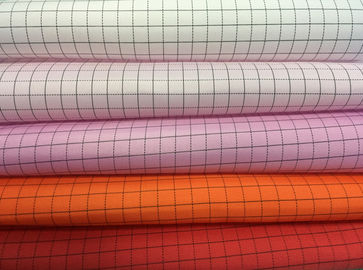 Clean Room ESD Fabric Woven Polyester Fabrics 5mm Grid Putih Biru Warna Kuning