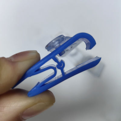 Eksklusif Clip Plastik Biru Putih Gantung Anti Slip Clip Plastik ID Holder Badge