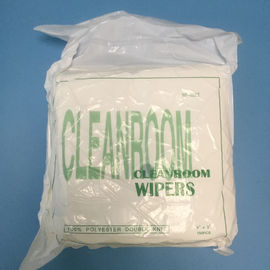 100% Polyester Cleanroom Wipes Ketahanan Abrasi Tinggi RoHS REACH Disetujui