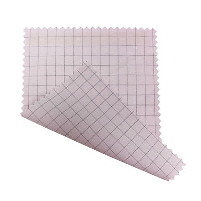ESD Pakaian Pink 7mm Grid Kain 98% Polyester + 2% Karbon Konduktif ESD Antistatik Kain