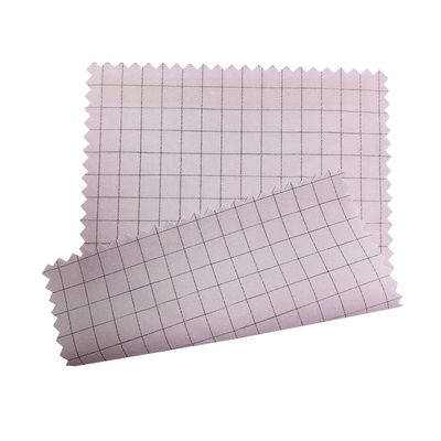 ESD Pakaian Pink 7mm Grid Kain 98% Polyester + 2% Karbon Konduktif ESD Antistatik Kain