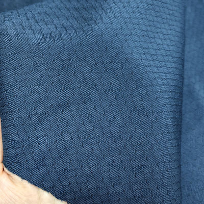 6mm Diamond Navy Blue Knitted Antistatic Fabric untuk ESD Coat dan Polo Shirt