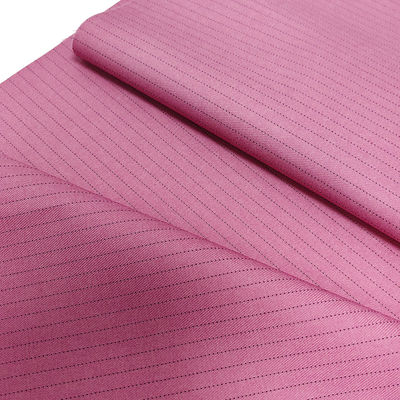 Pink 5mm Stripe ESD Fabric 1/2 Antistatic TR Conductive Fabric Untuk Lab Garment