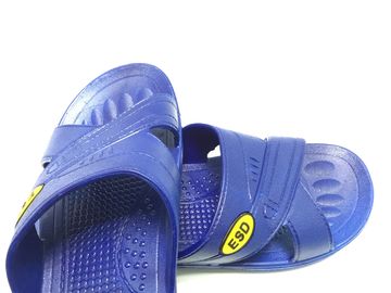 Biru Hitam Putih ESD Safe Material SPU ESD Slipper Cross Type Symbol Timbul