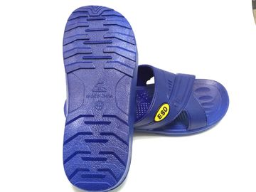 Biru Hitam Putih ESD Safe Material SPU ESD Slipper Cross Type Symbol Timbul