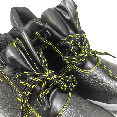 Black Anti Smashing Anti Piercing Steel Toe Protection Safety Shoes Untuk Pembangunan Industri