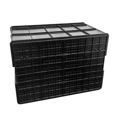 800*400*230mm Kotak Turnover Konduktif Plastik ESD Bagian Elektronik Kotak Hitam Kotak Anti-statis