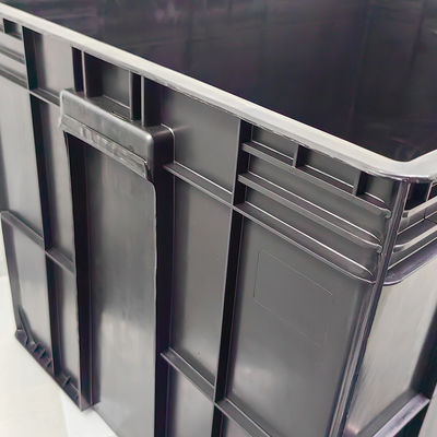 800*400*230mm Kotak Turnover Konduktif Plastik ESD Bagian Elektronik Kotak Hitam Kotak Anti-statis