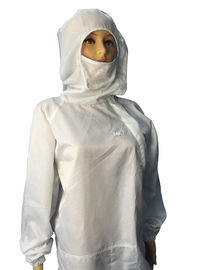 Biotech / Pharmaceutical ESD Safe Material Cleanroom ESD Suit Dengan Hood Dan Facemask
