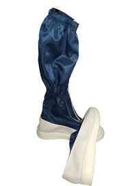 Clean Room Lengan Panjang Esd Work Boots Sepatu Safety Anti Statis Kulit Atas Pendek