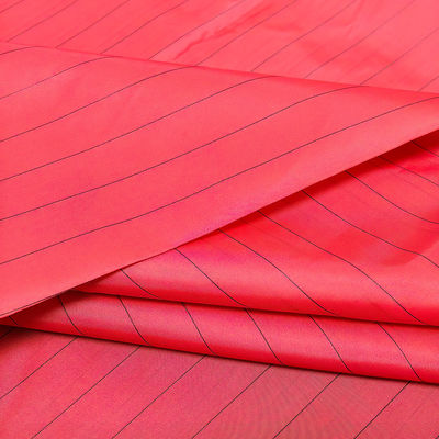 Garis 17MM Merah 99% Polyester + 1% Garis Konduktif Lab Lint Bebas Anti-statis ESD Kain Antistatik