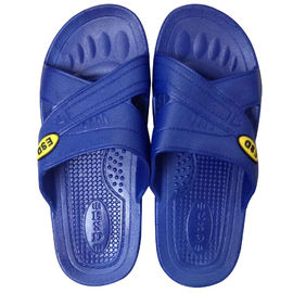Biru Hitam Putih ESD Safe Material SPU ESD Slipper Cross Type Symbol Timbul
