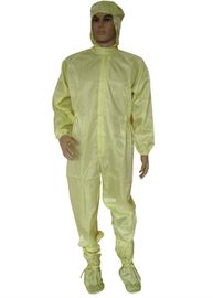 Ritsleting Penutupan Polyester ESD Overall Dengan Hood 98% PET 2% Serat Konduktif