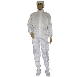 Ritsleting Penutupan Polyester ESD Overall Dengan Hood 98% PET 2% Serat Konduktif