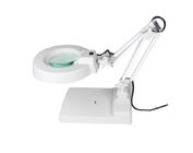 Putih LED Illuminated Magnifying Lamp Table Top Kaca Pembesar Hemat Energi