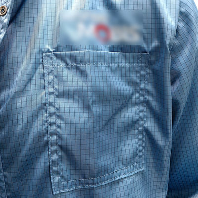 Cleanroom ESD Jaket Antistatik dengan Lapel Zipper White Mesh Back Jaket Lab Anti-Static