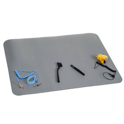 ESD Grey PVC Table Mat Mat Antistatic dengan tombol untuk area antistatik