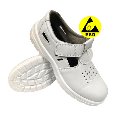 Putih PU Sol ESD Anti-statis Anti Smashing Sepatu Perlindungan Buruh Bernafas Anti-statis Baja Toe Safety Shoes