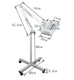 3 Diopter / 5 Diopter Lampu Pembesar Lantai Berdiri Kaca Pembesar Dengan Cahaya