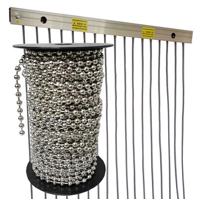 Jarak 8cm Konduktif Pintu Tirai Lebar 2m * Tinggi 1m Diameter 6mm Statik Konduktif stainless steel Bead Tirai