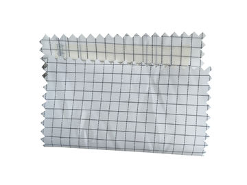 Clean Room ESD Fabric Woven Polyester Fabrics 5mm Grid Putih Biru Warna Kuning