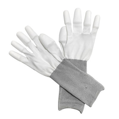 13 Inch Putih diperpanjang PU Lapisan Top Fit Sarung Tangan PU Polyester Working