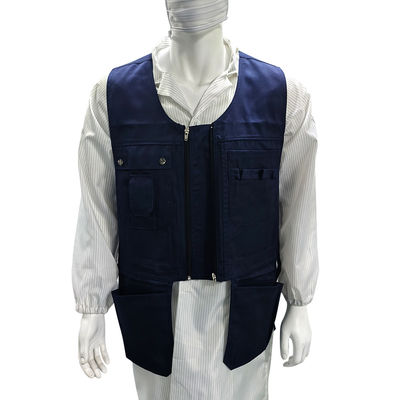 Navy Blue Denim Fabric Tool Vest Anti-Static Tool Kit Work Vest untuk Ahli Listrik