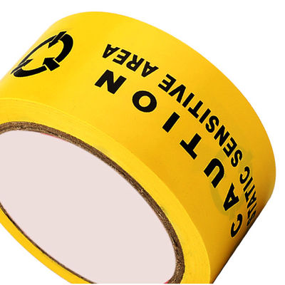Pita peringatan anti-statis ESD kuning Pita identifikasi Cina atau Inggris Zona perlindungan Pita lantai PVC