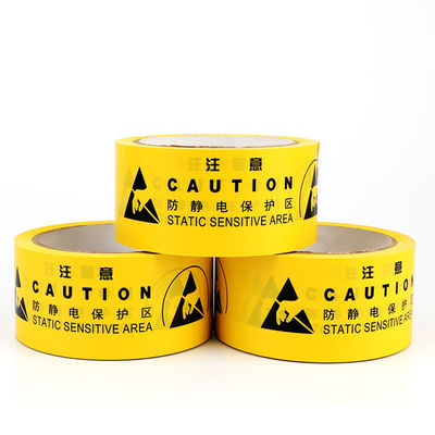 Pita peringatan anti-statis ESD kuning Pita identifikasi Cina atau Inggris Zona perlindungan Pita lantai PVC